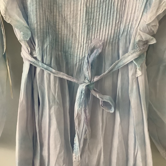 NWT Wilfred Elia Dress Ruffled tie dye blue mini dress size small - Picture 2 of 16